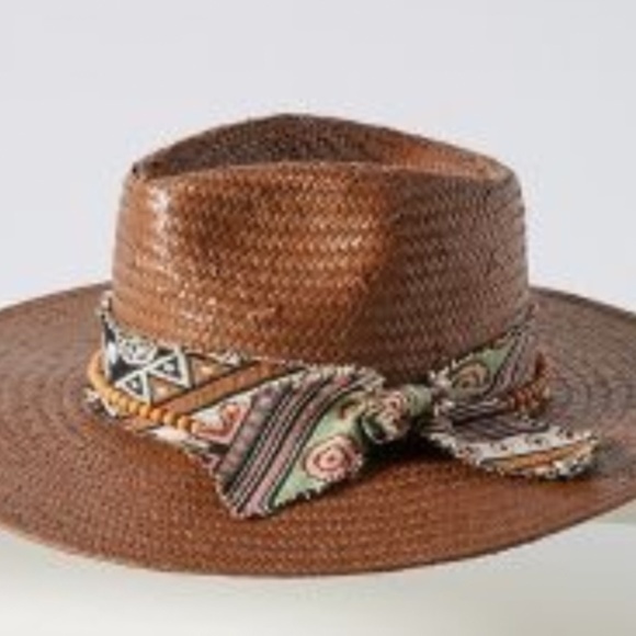 Anthropologie  Scarf-Trimmed Rancher Hat